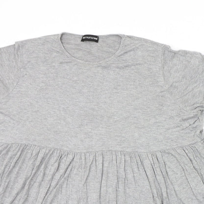 PRETTYLITTLETHING Womens Grey   Basic T-Shirt Size 8