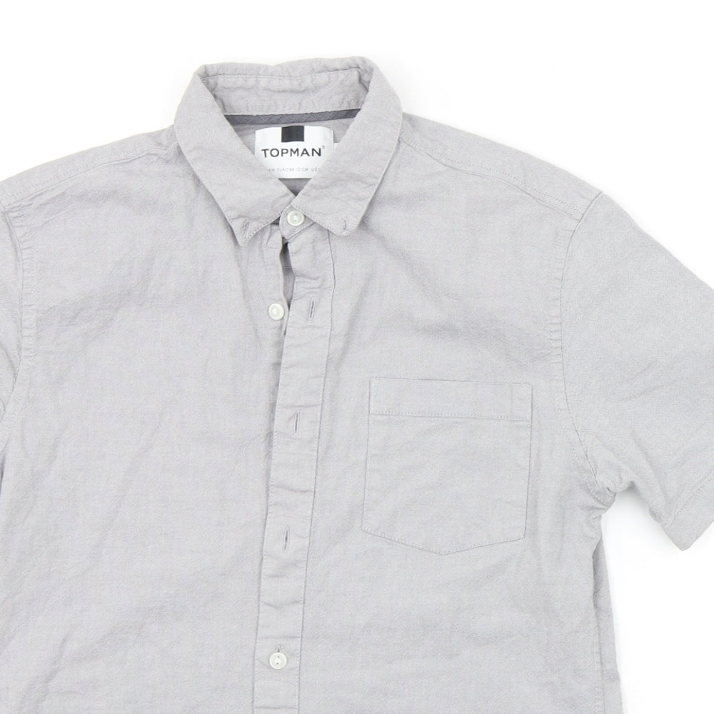 Topman Womens Grey   Basic Button-Up Size M