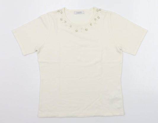 BHS Womens Beige   Pullover Jumper Size 12  - jewl detail