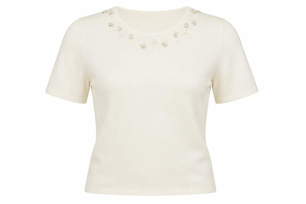 BHS Womens Beige   Pullover Jumper Size 12  - jewl detail