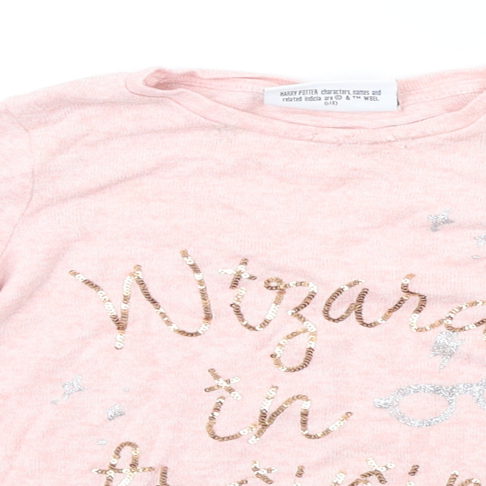 George Girls Pink   Pullover Jumper Size 5-6 Years  - SEQUIN