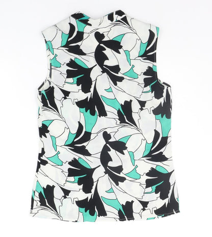 Papaya Womens White Floral  Basic Button-Up Size 8