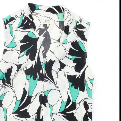 Papaya Womens White Floral  Basic Button-Up Size 8