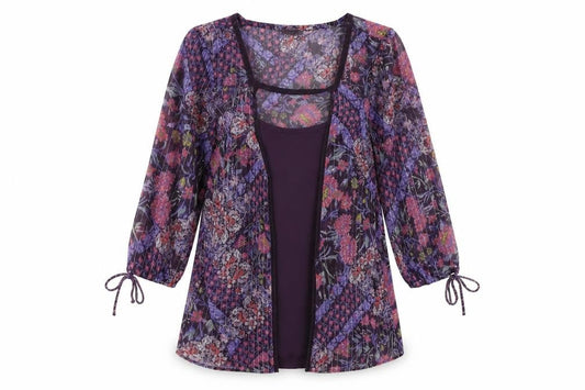 Marks and Spencer  Womens Purple Floral  Basic Blouse Size 12