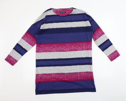 Bonmarché Womens Blue Striped A-Line Size 14