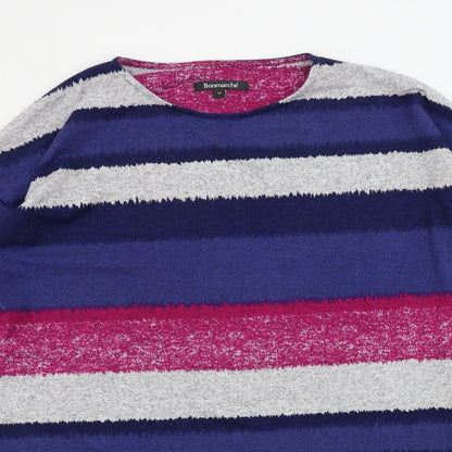 Bonmarché Womens Blue Striped A-Line Size 14
