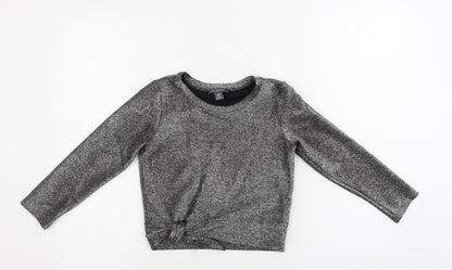 Preloved Primark  Girls Grey   Basic T-Shirt Size 7-8 Years - Front