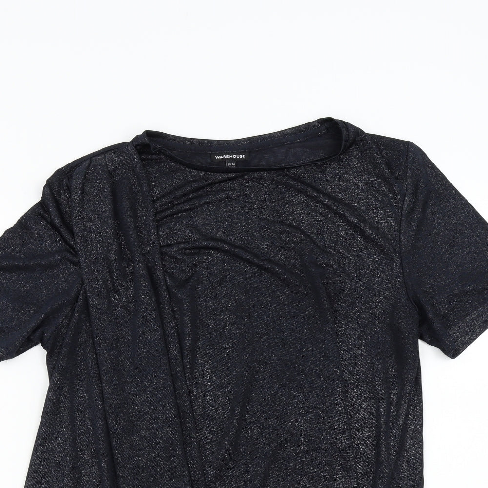 Warehouse Womens Black   Basic T-Shirt Size 14