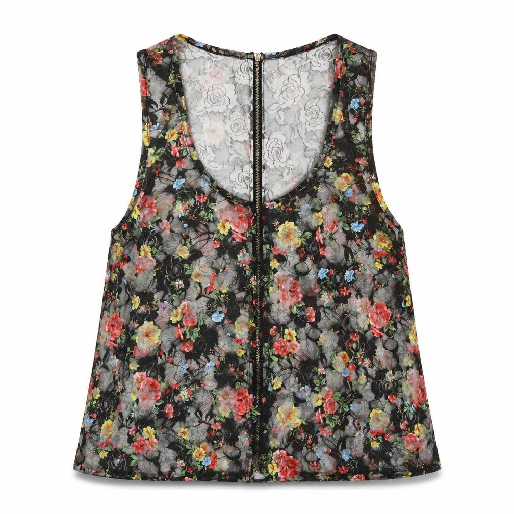 Select Womens Multicoloured Floral  Basic Tank Size 14