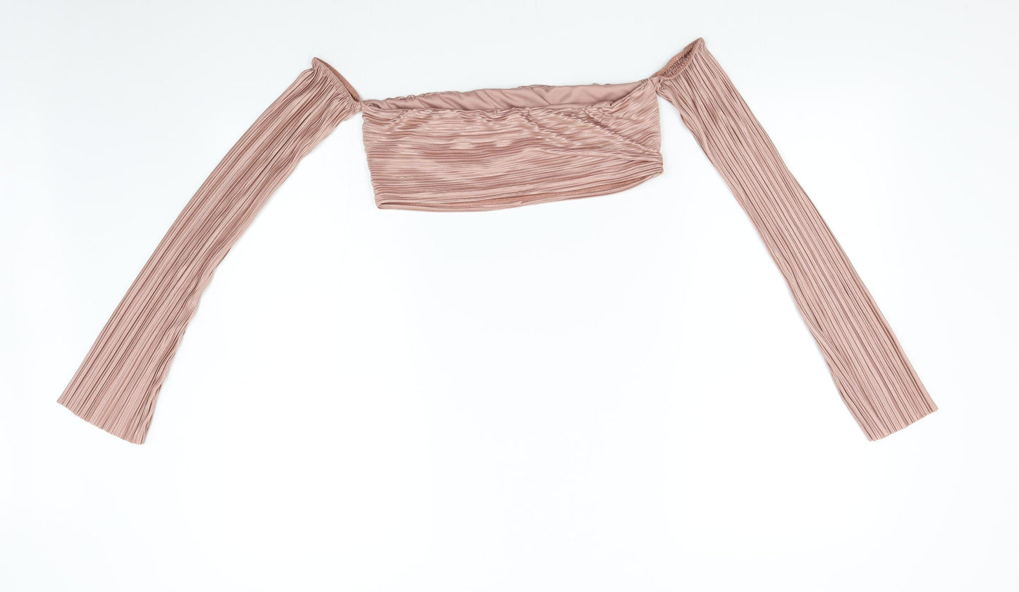 In the Style Womens Pink   Cropped Blouse Size 10