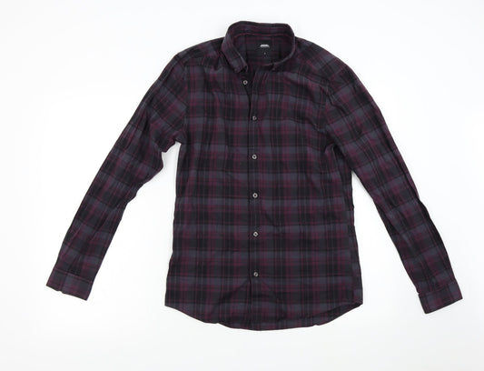 Burton Mens Purple Check   Button-Up Size S