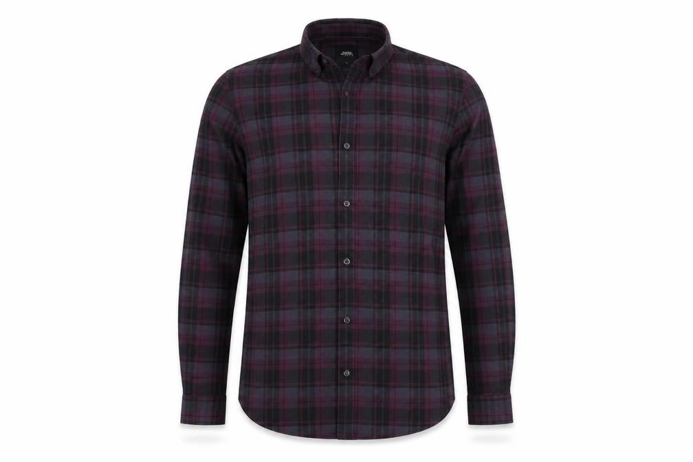 Burton Mens Purple Check   Button-Up Size S