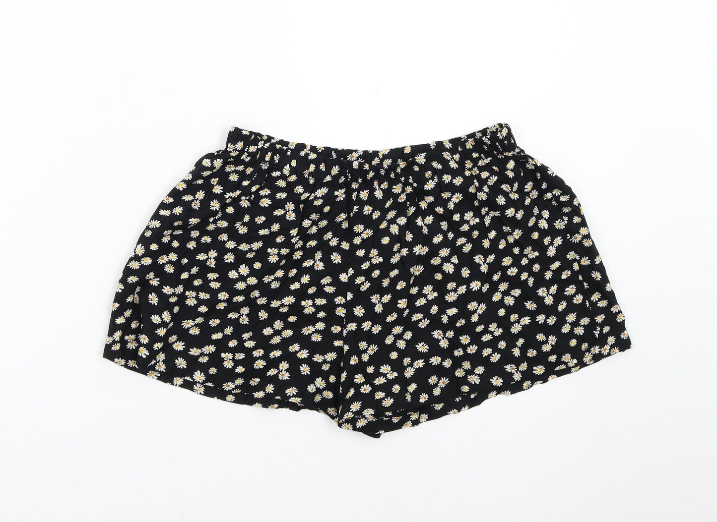 NEXT Girls Black Floral  Hot Pants Shorts Size 10 Years