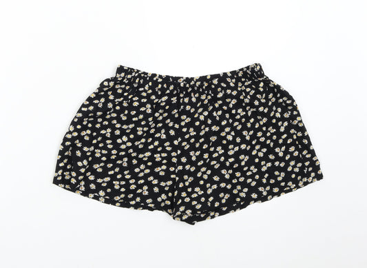 NEXT Girls Black Floral  Hot Pants Shorts Size 10 Years
