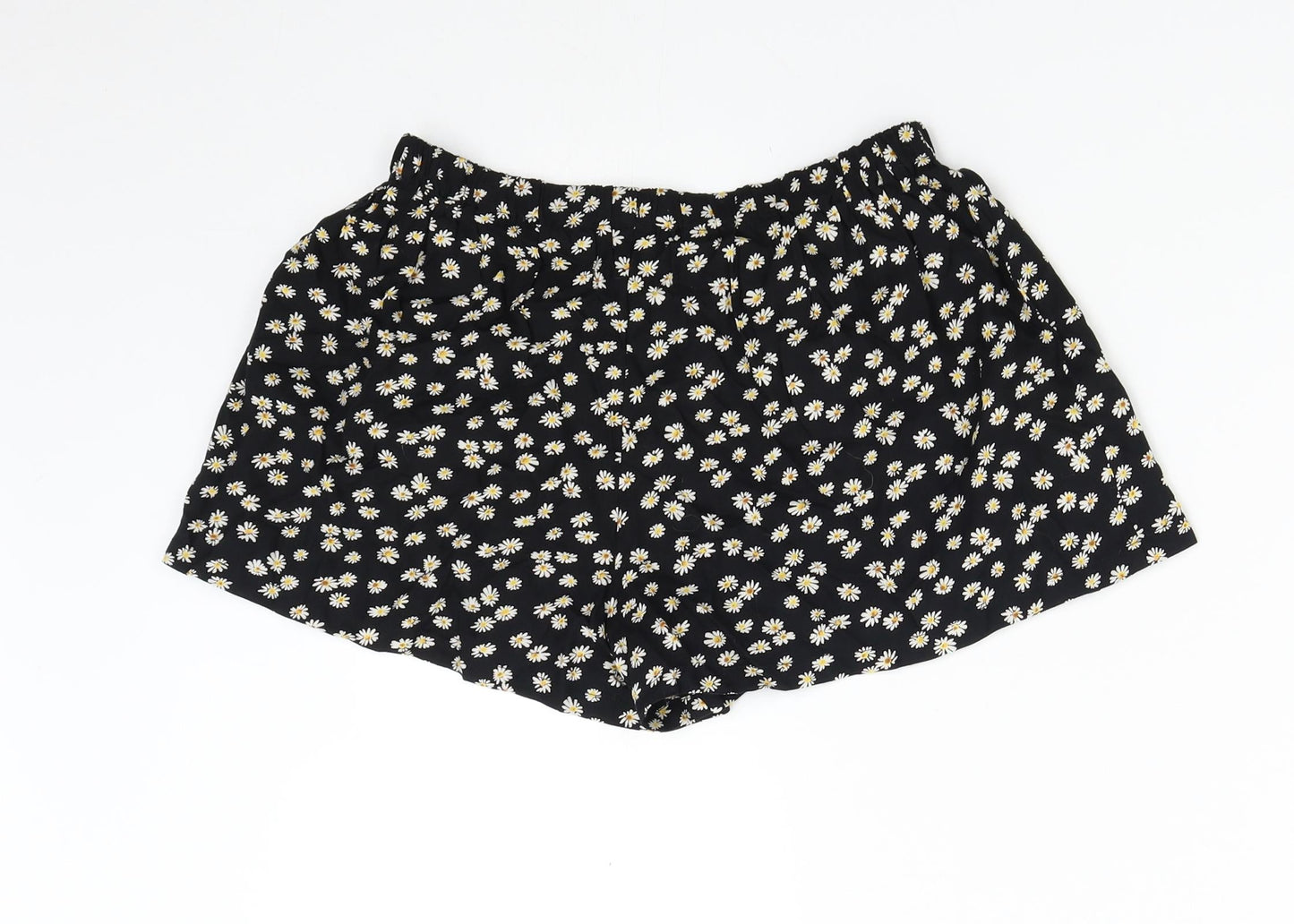 NEXT Girls Black Floral  Hot Pants Shorts Size 10 Years