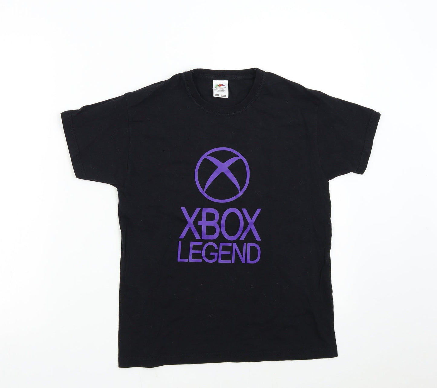 Fruit of the Loom Boys Black   Basic T-Shirt Size 9-10 Years  - XBOX Legend