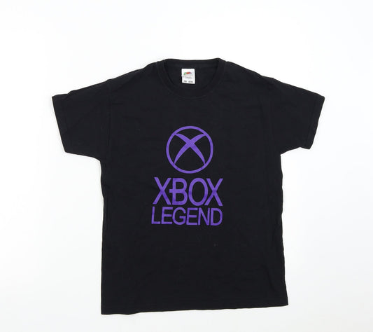 Fruit of the Loom Boys Black   Basic T-Shirt Size 9-10 Years  - XBOX Legend
