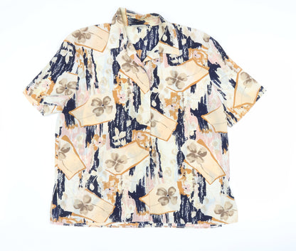 Preloved sky fashion Womens Multicoloured Floral  Basic Blouse Size 16 - Front