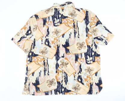 Preloved sky fashion Womens Multicoloured Floral  Basic Blouse Size 16 - Back