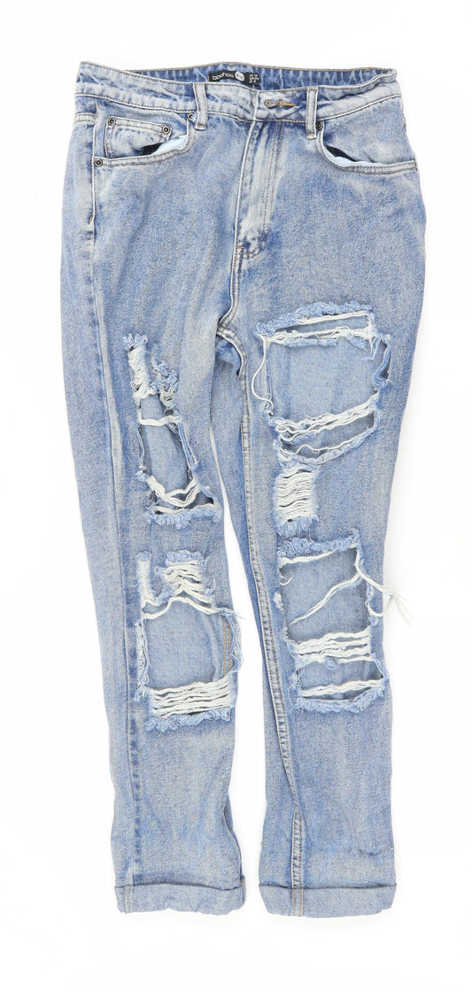 Preloved Boohoo Womens Blue   Straight Jeans Size 10 L26 in - Front