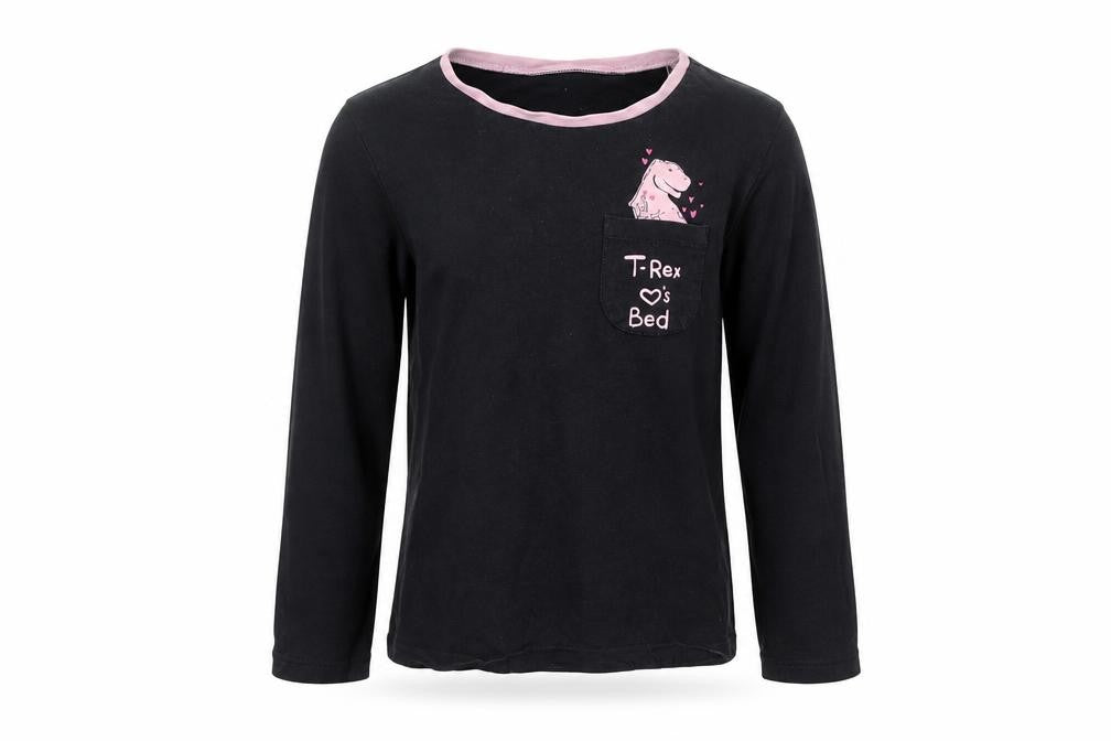 George Girls Black Solid  Top Pyjama Top Size 6-7 Years