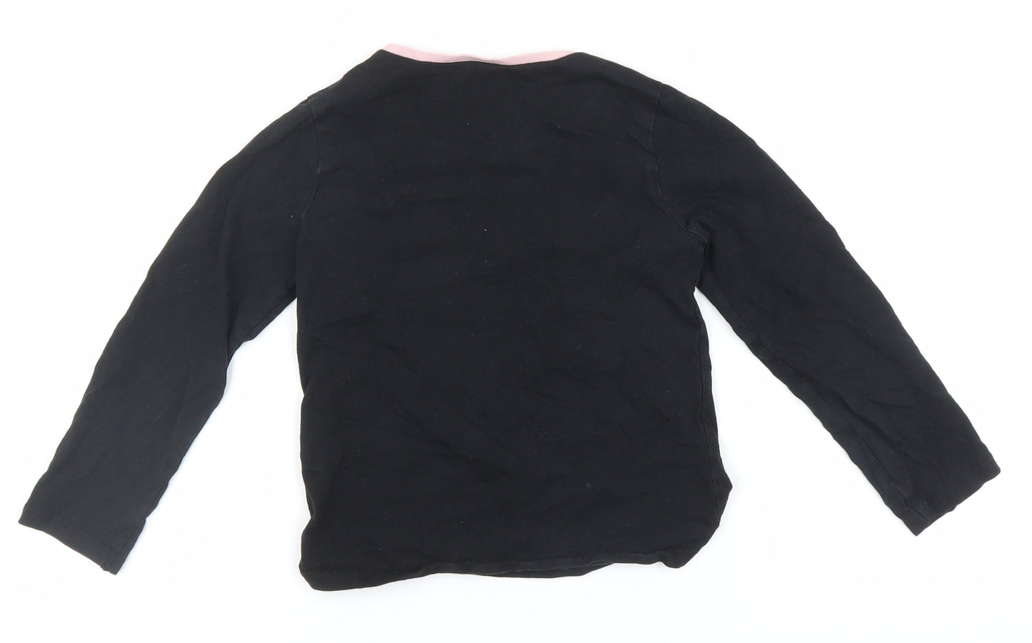 George Girls Black Solid  Top Pyjama Top Size 6-7 Years