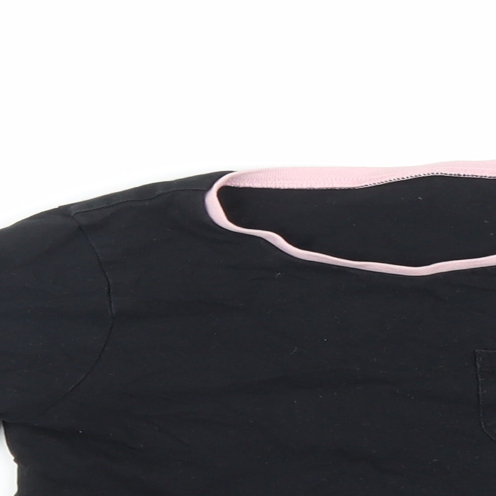 George Girls Black Solid  Top Pyjama Top Size 6-7 Years
