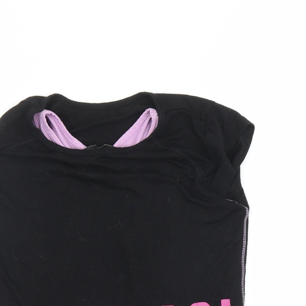 George Girls Black   Basic T-Shirt Size 5-6 Years