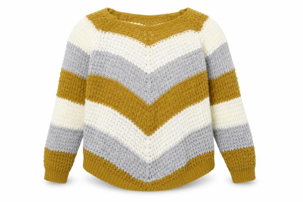 quix Womens Yellow Striped  Pullover Sweatshirt Size M