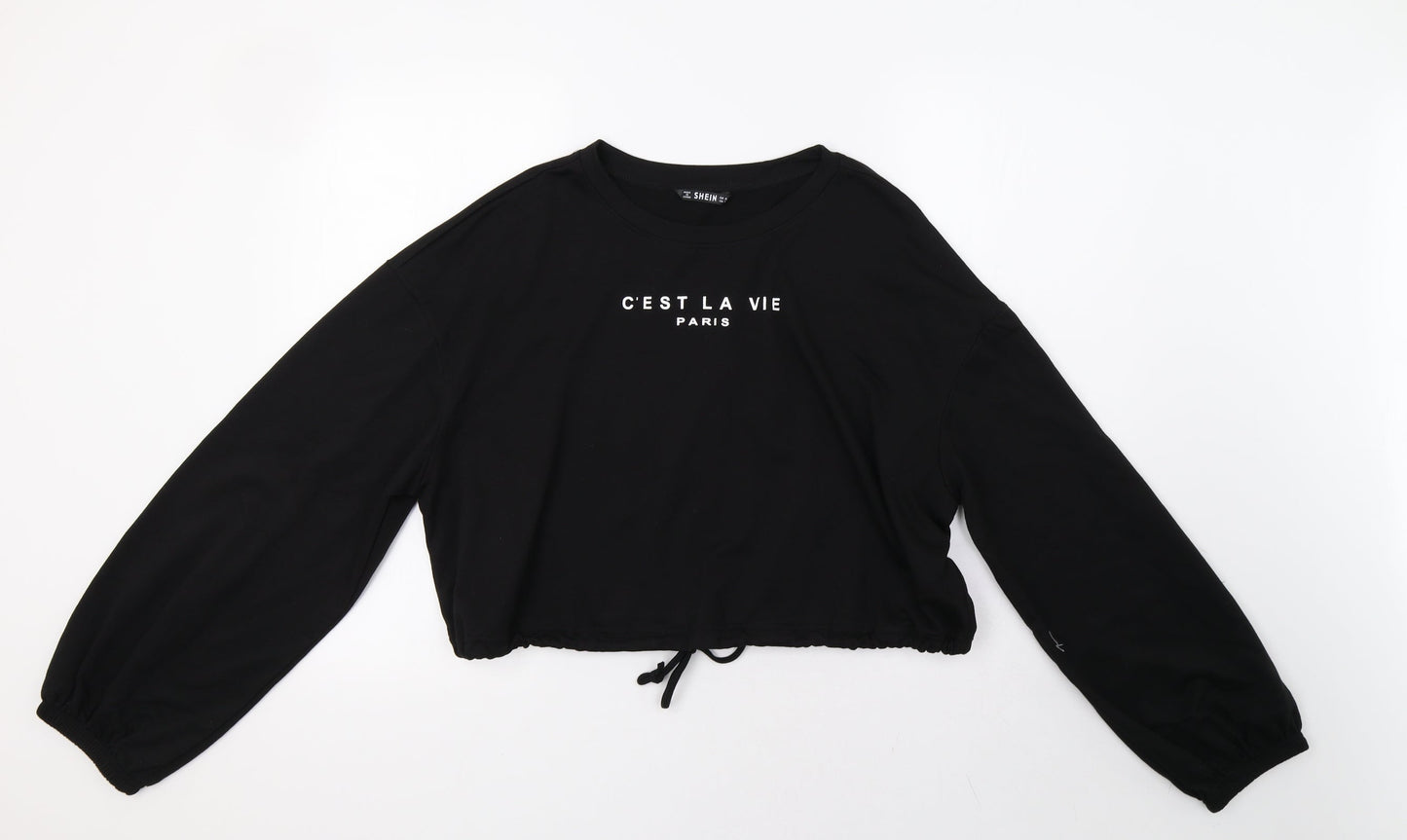 SheIn Womens Black   Pullover Sweatshirt Size XL