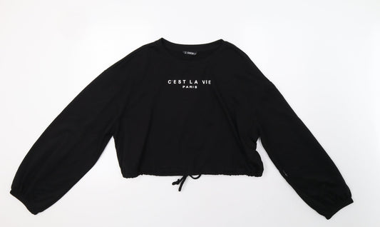 SheIn Womens Black   Pullover Sweatshirt Size XL