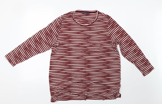 Marks and Spencer Womens Red Striped  Pullover Sweatshirt Size 20