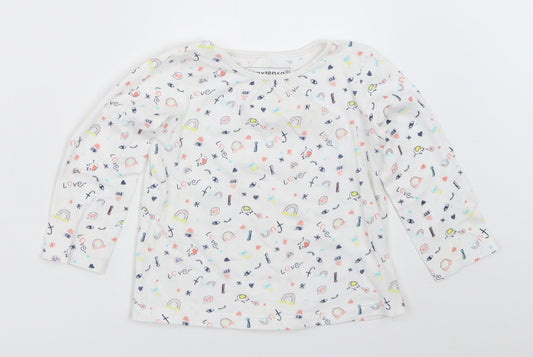 In Extenso Girls White   Basic T-Shirt Size 12 Months