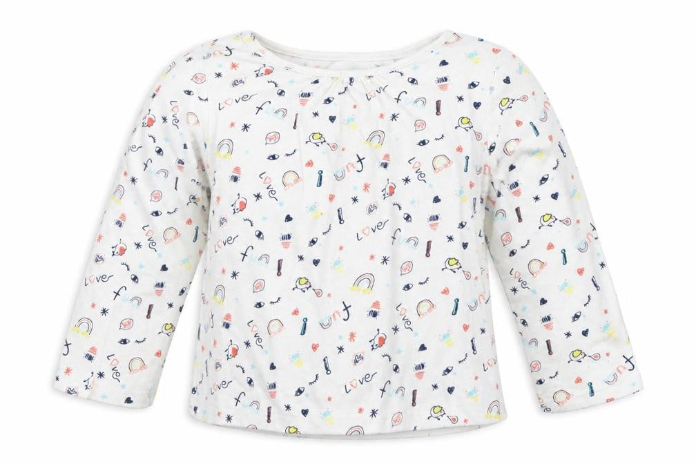 In Extenso Girls White   Basic T-Shirt Size 12 Months