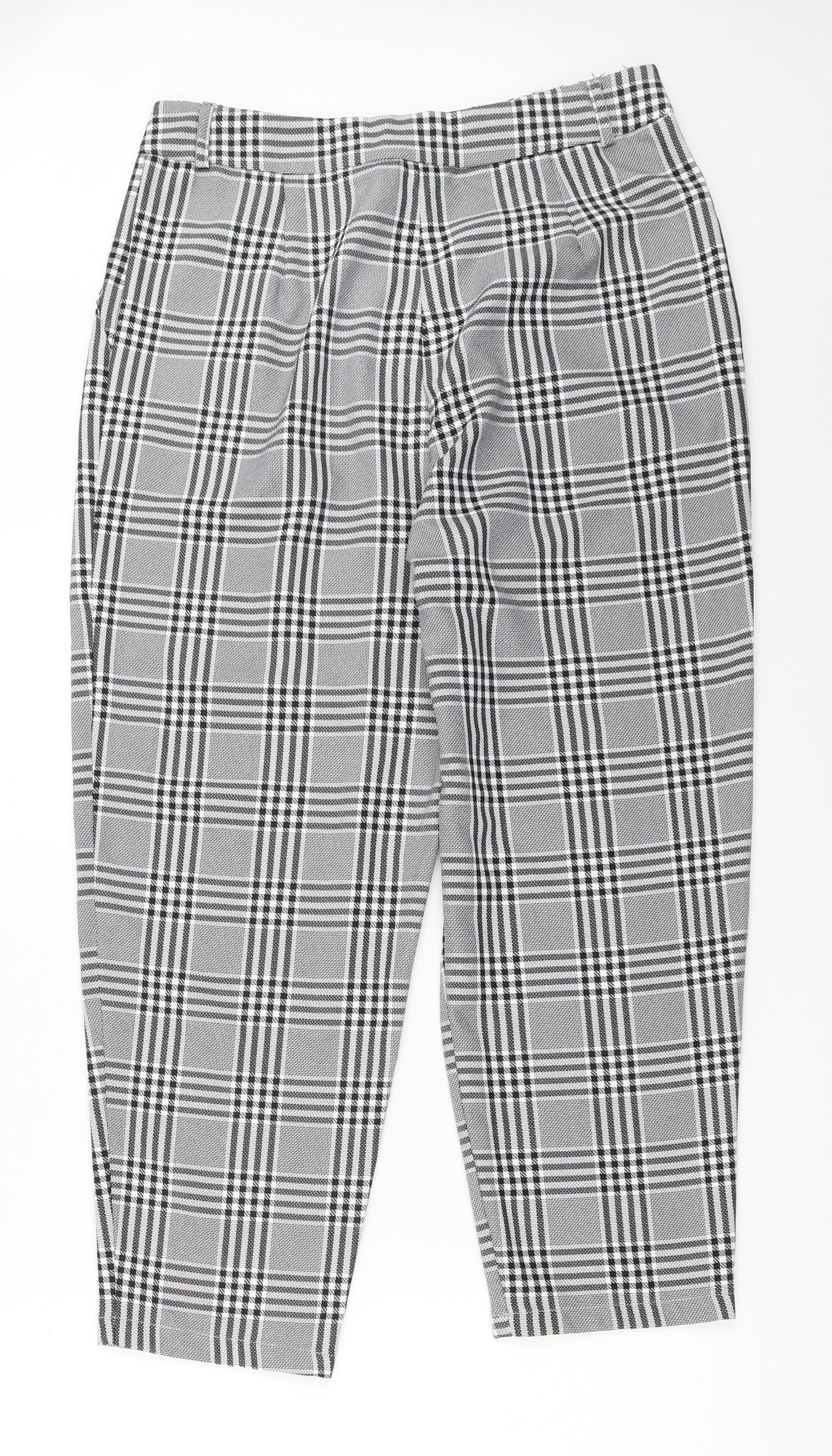 Teen Blue Womens Black Check  Capri Trousers Size 42 L24.5 in