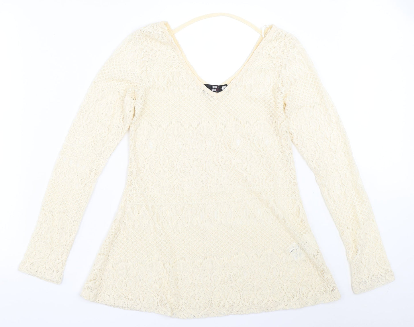 Look Kool Womens Ivory   Basic Blouse Size L
