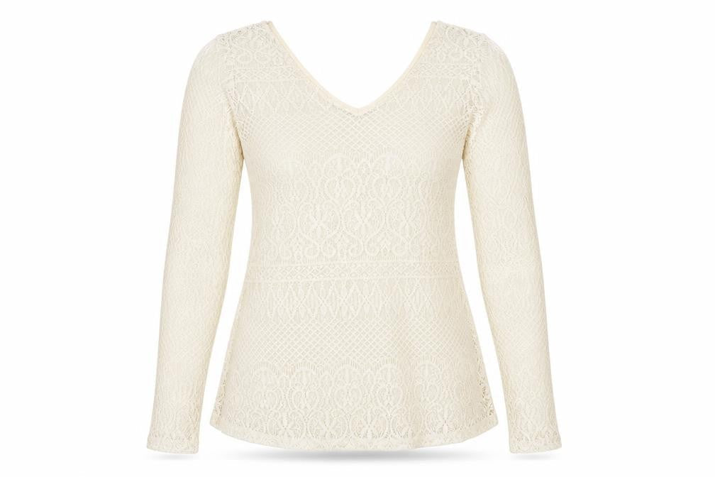 Look Kool Womens Ivory   Basic Blouse Size L