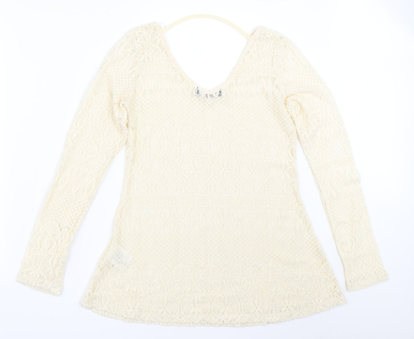 Look Kool Womens Ivory   Basic Blouse Size L