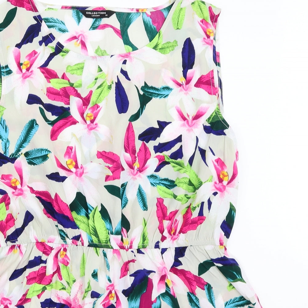 Debenhams Womens Ivory Floral  Basic Blouse Size 14