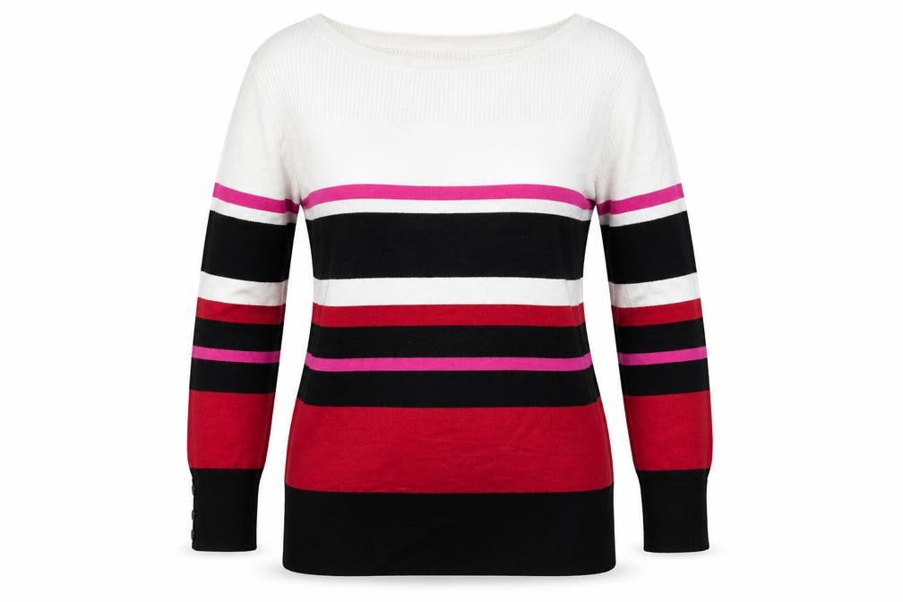 M&Co Womens Multicoloured Striped  Basic Blouse Size 12