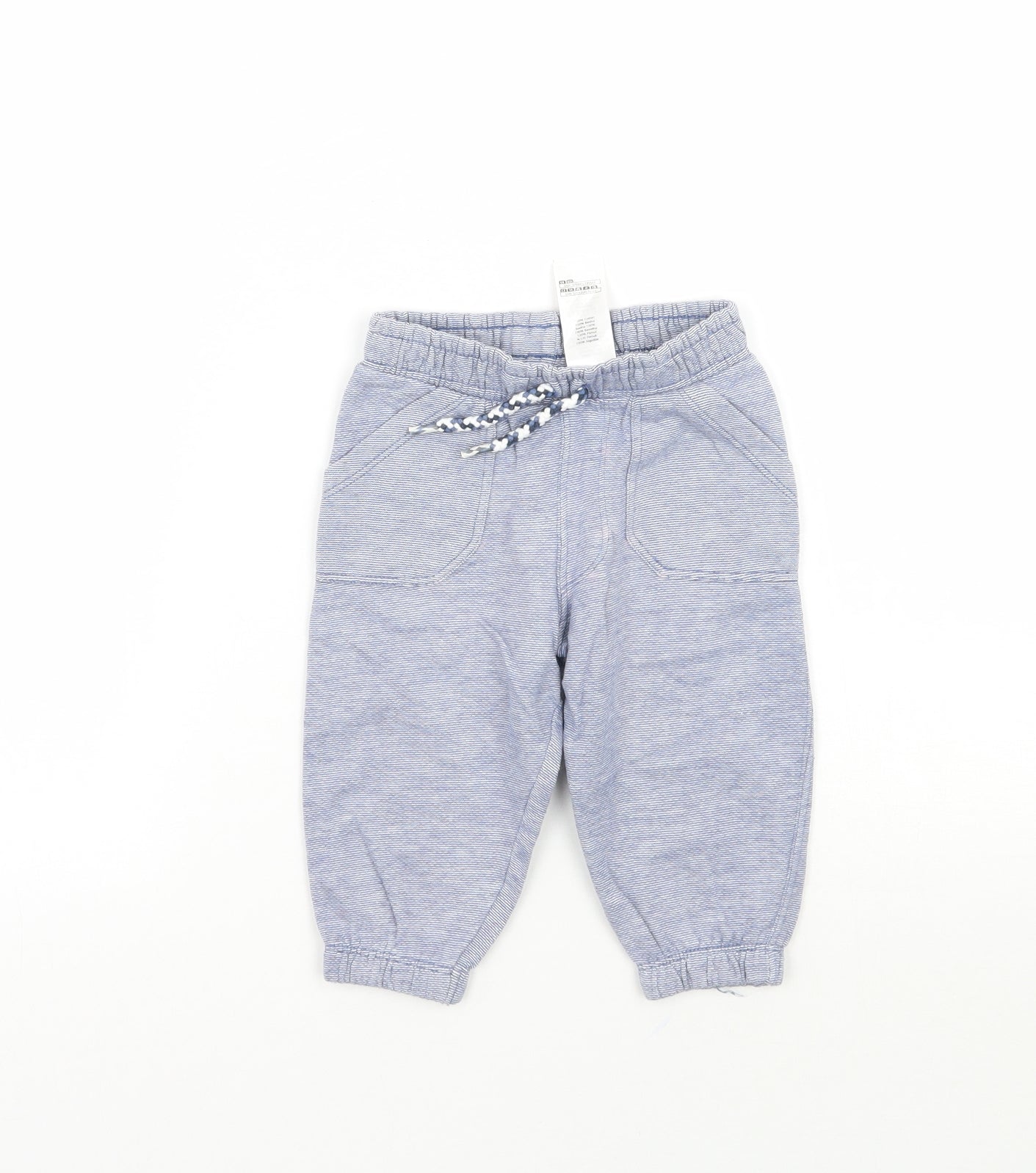 F&F Boys Blue Striped  Sweatpants Trousers Size 6-9 Months