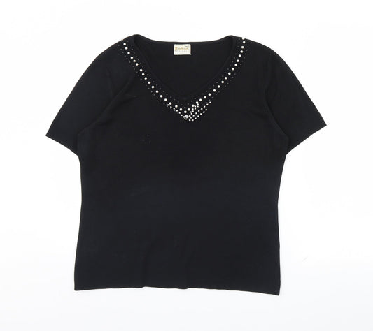 Roman Womens Black   Pullover Jumper Size M