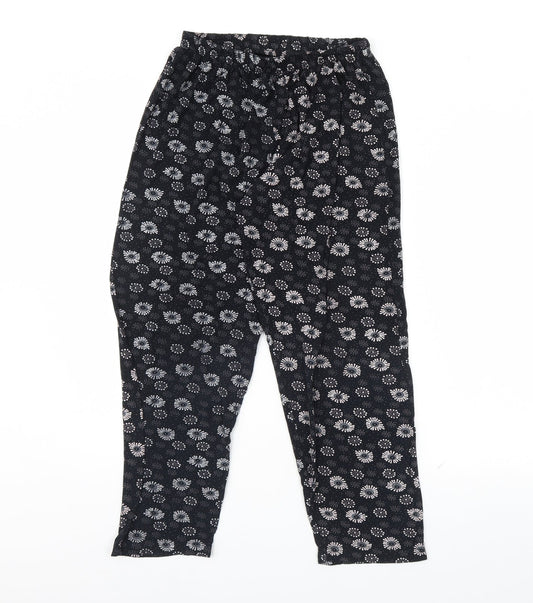 Preworn Womens Black Geometric  Trousers  Size M L25 in
