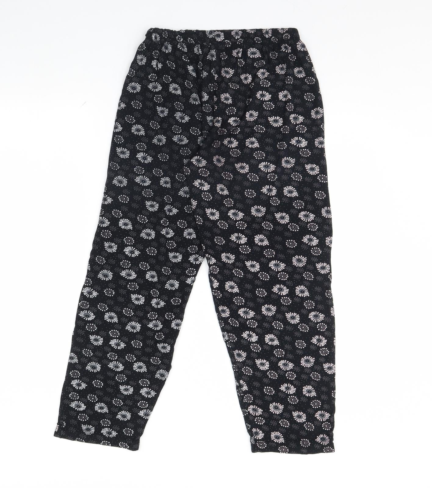 Preworn Womens Black Geometric  Trousers  Size M L25 in