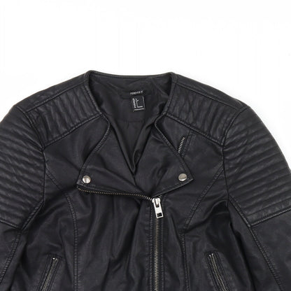 Preloved FOREVER 21 Womens Black   Jacket  Size L - Detail