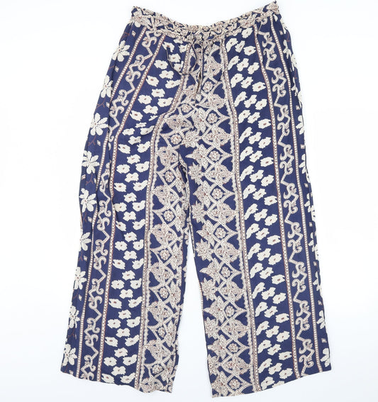 exit clothing Womens Blue Fair Isle  Trousers  Size S L32 in