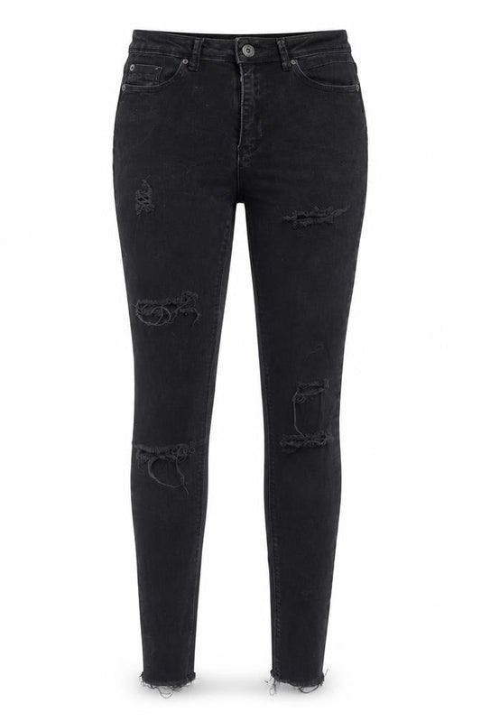 Missguided Womens Black  Denim Skinny Jeans Size 6 L29 in