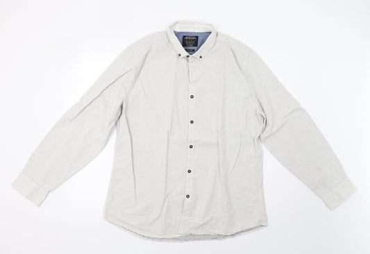 Burton Mens Grey Polka Dot   Button-Up Size XL