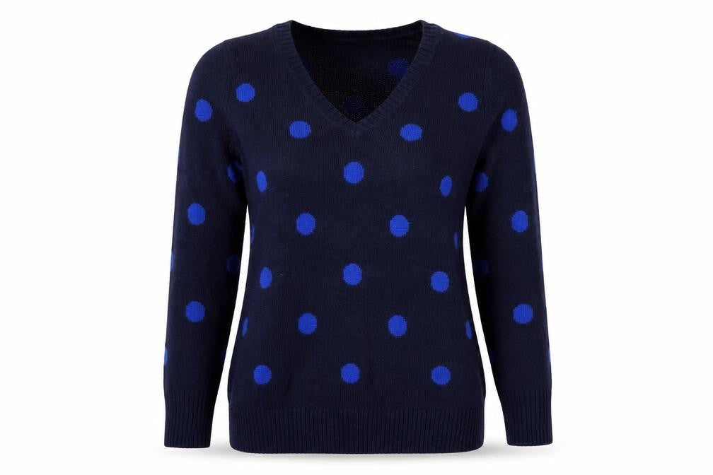 Gap Womens Blue Polka Dot  Pullover Jumper Size L