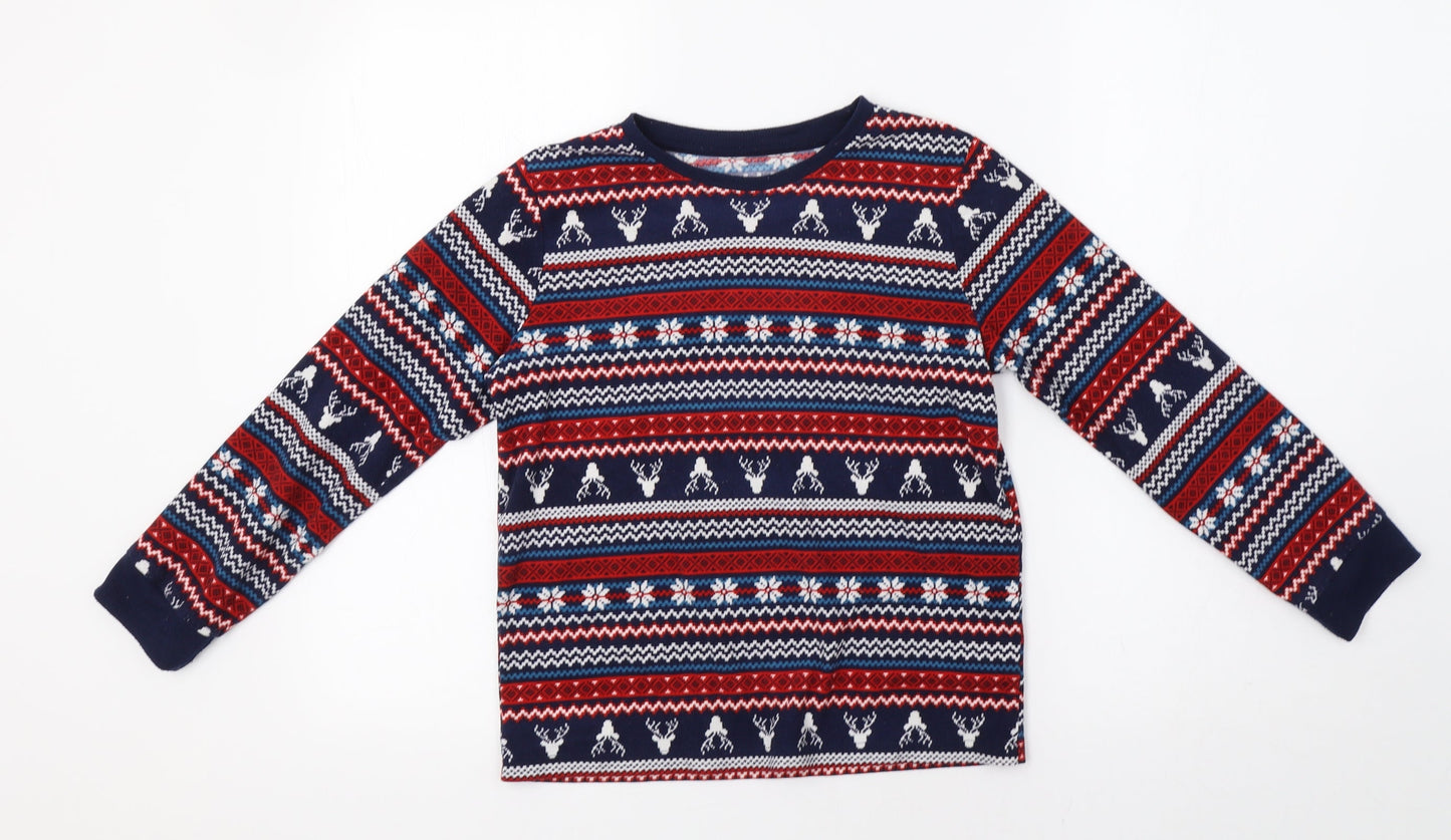F&F Girls Red Fair Isle  Top Pyjama Top Size 9-10 Years